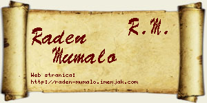Raden Mumalo vizit kartica